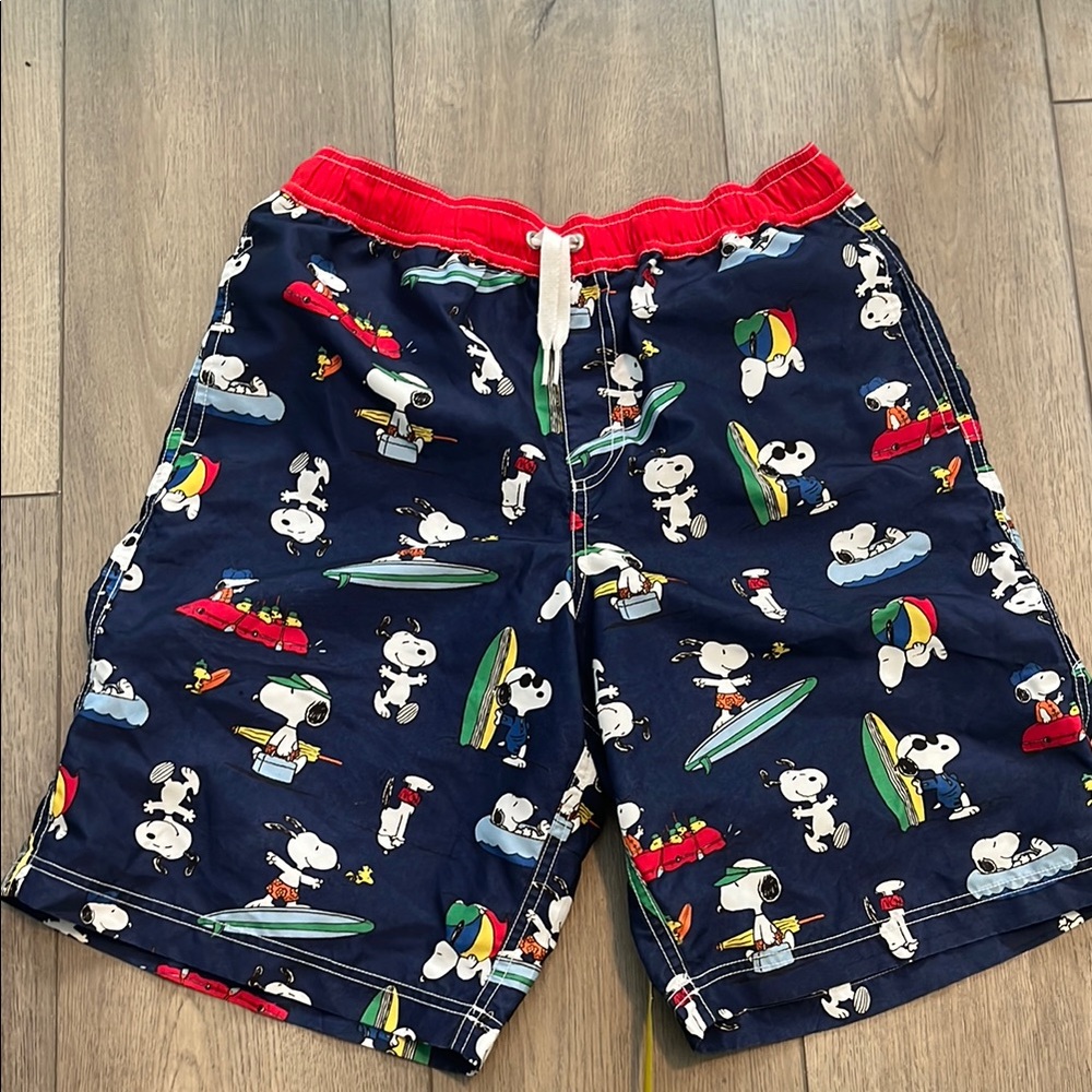 Hanna Anderson Peanuts Blue and Red Cartoon Swim  size 14-16